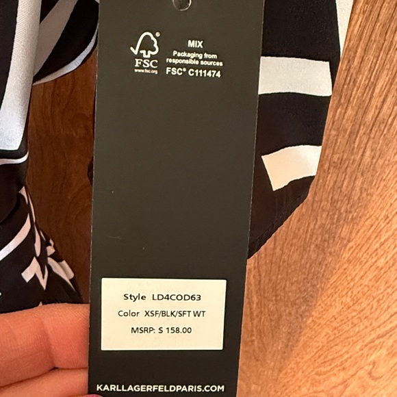 Karl Lagerfeld Monochrome Geometric Midi Dress - Picture 8 of 9